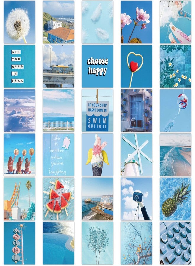 iDream Self-Adhesive Sky Blue Theme Poster Stickers (Set of 60) - 4.5 cm x 4.5 cm, Perfect for Walls, Decor, Craft Projects and DIY Activities - Image 1